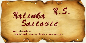 Malinka Sailović vizit kartica